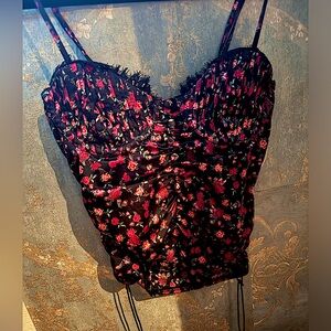 For love and lemons floral bustier top